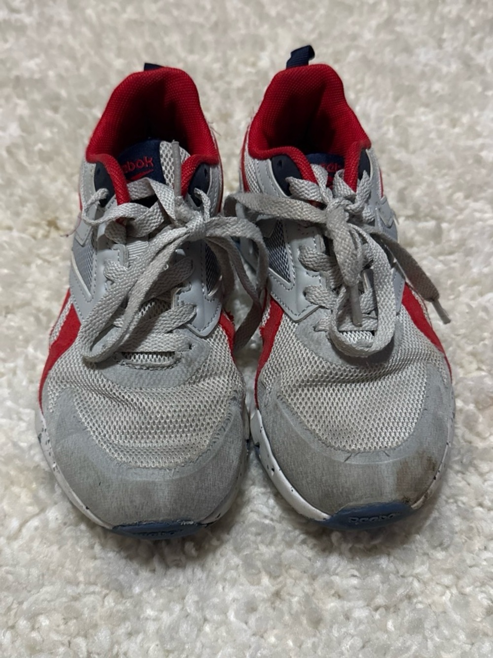 Reebok Kids Gray & Red Athletic Sneakers